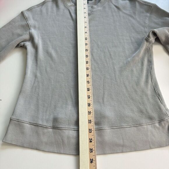 Theory Womens Easy Sweatshirt Easy Waffle Knit Top Size M Pima Cotton Ash Gray - Picture 12 of 14